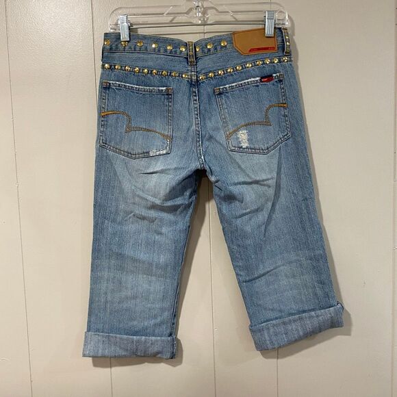 BCBG Max Azria Studded Distressed Boyfriend Jeans Size 4 - Picture 2 of 8